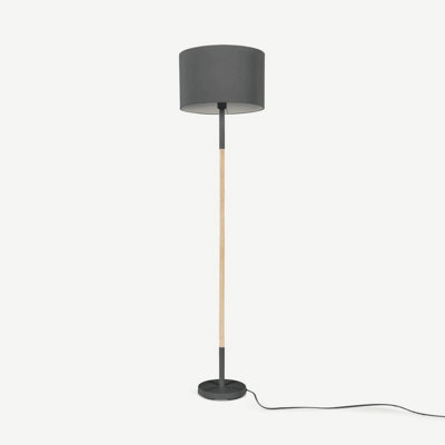 First Choice Lighting Kyrie Grey Wood Floor Lamp