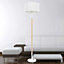 First Choice Lighting Kyrie White Wood Floor Lamp