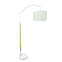 First Choice Lighting Kyrie White Wood Floor Reading Lamp