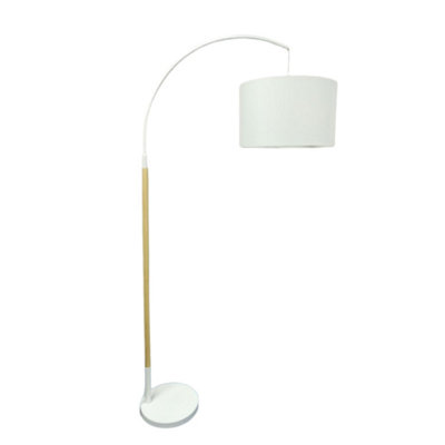 First Choice Lighting Kyrie White Wood Floor Reading Lamp