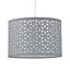 First Choice Lighting Laser Grey 25 cm Easy Fit Fabric Pendant Shade