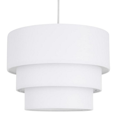 First Choice Lighting Layer White Easy Fit Fabric Pendant Shade