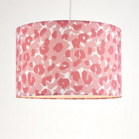 First Choice Lighting Leopard Pink Leopard Print Easy Fit Fabric Pendant Shade