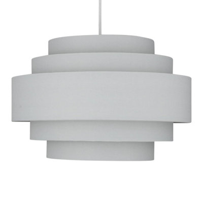 First Choice Lighting Light Grey 5 Tier Ceiling Light Shade