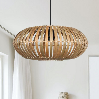 First Choice Lighting Loren Bamboo Natural Pendant Lightshade
