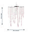 First Choice Lighting Louis Chrome Pink Easy Fit Jewelled Pendant Shade
