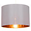 First Choice Lighting Madde - Copper Grey 30cm Easy Fit Fabric Pendant Shade