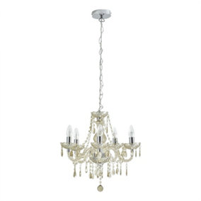 First Choice Lighting Marie Champagne 5 Light Chandelier