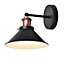 First Choice Lighting Maxwell Black Brushed Copper Wall Light