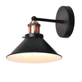 First Choice Lighting Maxwell Black Brushed Copper Wall Light