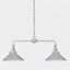 First Choice Lighting Maxwell Flint Grey Chrome 2 Light Bar Ceiling Pendant Light