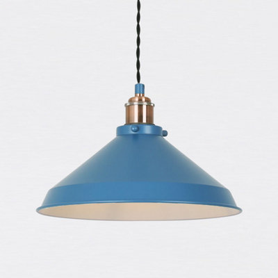 First Choice Lighting Maxwell Mirage Blue Brushed Copper Ceiling ...