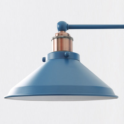 First Choice Lighting Maxwell Mirage Blue Brushed Copper Wall Light