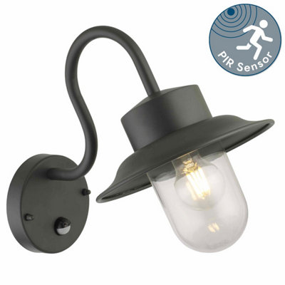 First Choice Lighting Montford Black Motion Sensor Outdoor Wall Light