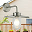 First Choice Lighting Montreal Stainless Steel Clear Glass IP44 Outdoor Wall Light