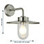 First Choice Lighting Montreal Stainless Steel Clear Glass IP44 Outdoor Wall Light