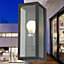 First Choice Lighting Montrose Black Clear Glass IP44 Outdoor Half Lantern Wall Light