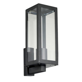 First Choice Lighting Montrose Black Clear Glass IP44 Outdoor Wall Light