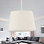 First Choice Lighting - Natural Cotton 23cm Tapered Cylinder Pendant or Lamp Shade