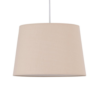 First Choice Lighting - Natural Cotton 28cm Tapered Cylinder Pendant or Lamp Shade