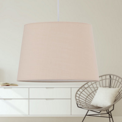 First Choice Lighting - Natural Cotton 28cm Tapered Cylinder Pendant or Lamp Shade