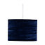 First Choice Lighting Navy Blue Crushed Velvet 30cm Pendant Lightshade