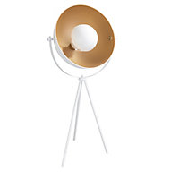 First Choice Lighting Neo White Gold Table Lamp With Shade