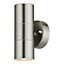 First Choice Lighting Non-adjustable Satin Brushed Stainless Steel Mains-powered Halogen Outdoor Double Wall light 0lm