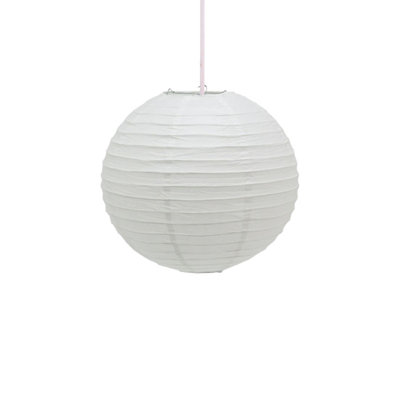 First Choice Lighting - Pack of 12 White Paper Lantern 30cm Pendant Shades