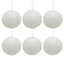 First Choice Lighting - Pack of 6 White Paper Lantern 30cm Pendant Shades