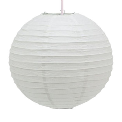First Choice Lighting - Pack of 6 White Paper Lantern 30cm Pendant Shades