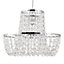 First Choice Lighting Paris Chrome Clear Easy Fit Jewelled Pendant Shade