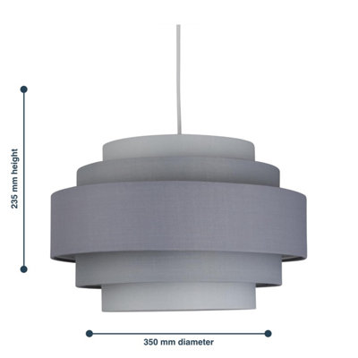 First Choice Lighting Penta Grey Easy Fit Fabric Pendant Shade