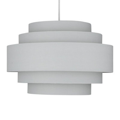 First Choice Lighting Penta Light Grey Easy Fit Fabric Pendant Shade