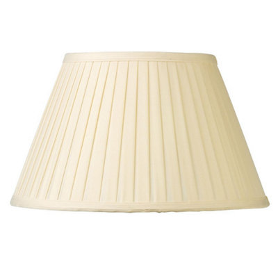 First Choice Lighting Pleated 50cm Cream Faux Silk Shade for Table or Floor Lamp