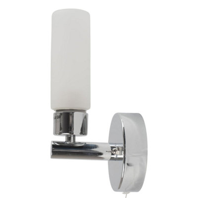 First Choice Lighting Polished Chrome IP44 Bathroom Tube Wall Light ...