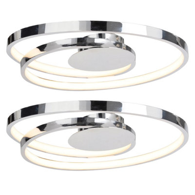 First Choice Lighting Polished Chrome LED Loop Flush Fitting