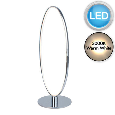 First Choice Lighting Polished Chrome LED Oval Table Lamp