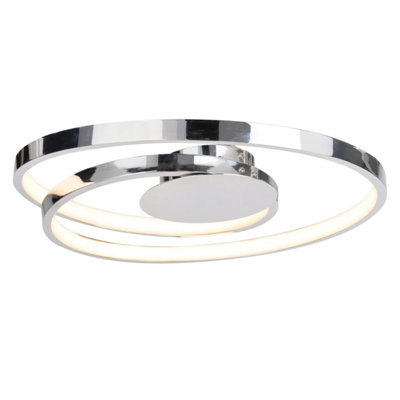 First Choice Lighting Polished Chrome LED Swirl Flush Fitting