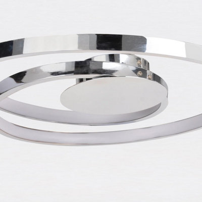 First Choice Lighting Polished Chrome LED Swirl Flush Fitting
