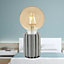 First Choice Lighting - Ribb Grey Ribbed Ceramic Lamp