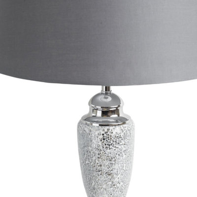 First Choice Lighting Roma Chrome Mirrored Glass Grey Floor Lamp