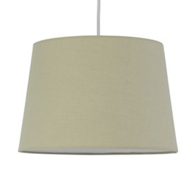 First Choice Lighting Sage Green Cotton 28cm Tapered Cylinder Pendant or Lamp Shade