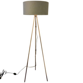 First Choice Lighting Saturn Copper Grey Tripod Floor Lamp