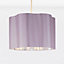 First Choice Lighting Scallop Chrome Blush Pink Easy Fit Fabric Pendant Shade