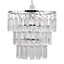 First Choice Lighting Scarlett Chrome Clear Easy Fit Jewelled Pendant Shade