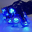 First Choice Lighting Set of 10 30mm Stainless Steel IP67 Blue LED Decking Kit with Dusk til Dawn Photocell Sensor