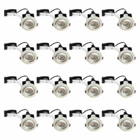 First Choice Lighting Set of 16 Downlight White Tilt Recessed Ceiling Downlights