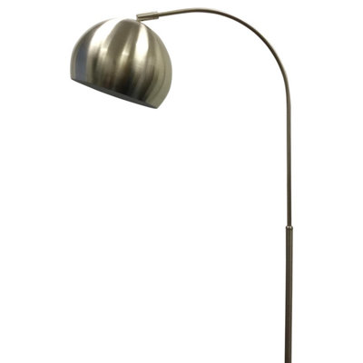 First Choice Lighting Set of 2 Amber Satin Nickel White Floor Reading Lamps