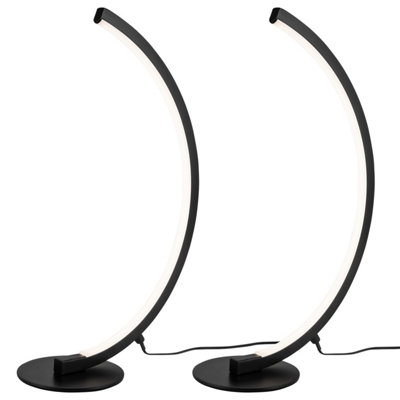 First Choice Lighting Set of 2 Arch LED Black Task Table Lamps